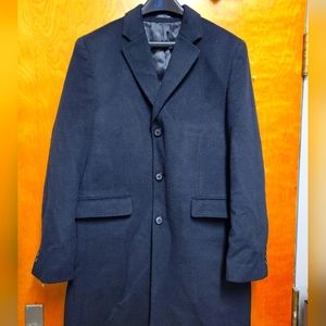 Express Men's Wool Trench Coat-Black-Medium